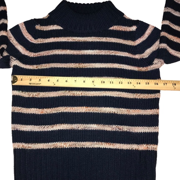 Madewell Wool Blend Striped Bubble Sleeve Sweater - XXS - Picture 3 of 10